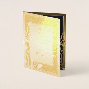 ブラック金ゴールドホリーフォイルクリスチャンクリスマスカード 箔カード