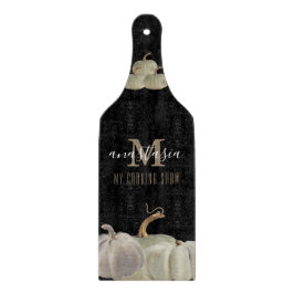 ブラック金ゴールドホワイトカボチャ私の料理ショーモノグラム カッティングボード