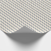 ブラック金ゴールドホワイトシェブロンジグザグパターン ラッピングペーパー (角)