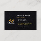 ブラック金ゴールドホワイトホーム修理ツールビジネスカード 名刺 (裏面)