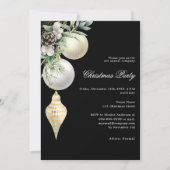 ブラック金ゴールドホワイトボードカンパニークリスマスパーティー 招待状 (正面)