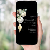 ブラック金ゴールドホワイトボードカンパニークリスマスパーティー 招待状