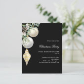 ブラック金ゴールドホワイトボードクリスマスクリスマスパーティの招待状 (スタンド正面)