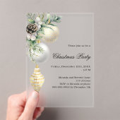 ブラック金ゴールドホワイトボードクリスマスパーティー霜 アクリル招待状 (インサイチュ (ポータブル))