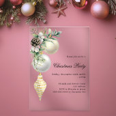 ブラック金ゴールドホワイトボードクリスマスパーティー霜 アクリル招待状