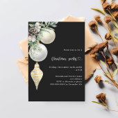 ブラック金ゴールドホワイトボードクリスマスパーティー 招待状