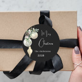 ブラック金ゴールドホワイトボードクリスマス ラウンドシール