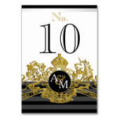 ブラック金ゴールドホワイトライオンユニコーンリーガルエンブレム結婚ズ テーブルナンバー (裏面)