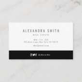 ブラック金ゴールドホワイトレトロ鍵実在エステート 名刺 (裏面)