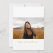 ブラック金ゴールドホワイト紙吹雪写真卒業パーティーI 招待状 (裏面)