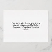 ブラック金ゴールドホワイト認証証明書 箔招待状 (裏面)