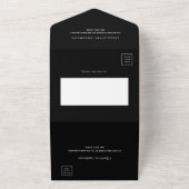 ブラック金ゴールドボウスウィート16 rsvp オールインワン招待状 (外側)