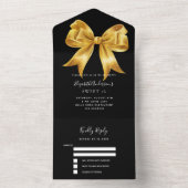 ブラック金ゴールドボウスウィート16 rsvp オールインワン招待状 (内側)