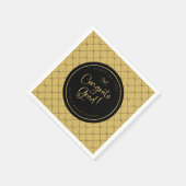 ブラック金ゴールドボウズおめでとう大学院卒業パーティー スタンダードカクテルナプキン (角)
