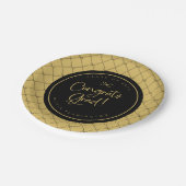 ブラック金ゴールドボウズおめでとう大学院卒業パーティー ペーパープレート (アングル)