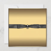 ブラック金ゴールドボウフォト卒業発表 招待状 (裏面)