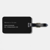 ブラック金ゴールドボウモノグラムイニシャル エレガント ラゲッジタグ (裏面横)