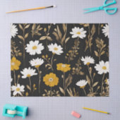 ブラック金ゴールドボホワイルドフラワーガーデン 薄葉紙 (クラフト)