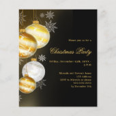 ブラック金ゴールドボーブルクリスマスパーティの招待状 (正面)