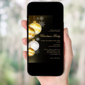 ブラック金ゴールドボーブル会社クリスマスパーティー 招待状