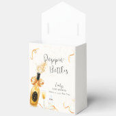 ブラック金ゴールドポピンボトルシャンパンベビーシャワー フェイバーボックス (見開き)