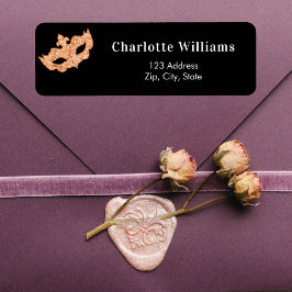 ブラック金ゴールドマスカレードパーティー差出人住所 ラベル