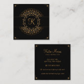 ブラック金ゴールドマンダラエレガントヨガインストラクター スクエア名刺 (正面/裏面)