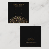 ブラック金ゴールドマンダラツーペアイヤリングディスプレイカード スクエア名刺 (正面/裏面)