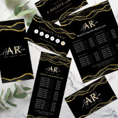 ブラック金ゴールドマーブルゲート美容師美しい 名刺