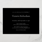 ブラック金ゴールドミニマカスタムリスト写真60誕生日 箔招待状 (裏面)