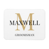 ブラック金ゴールドミニマリストグロムスマンカスタムモノグラム マグネット (横)