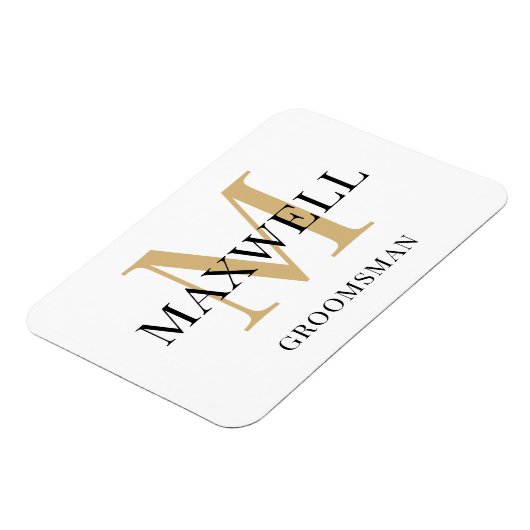 ブラック金ゴールドミニマリストグロムスマンカスタムモノグラム マグネット (左側)