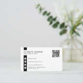 ブラック金ゴールドミニマルシンプルリストQRコード 名刺 (スタンド正面)