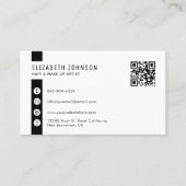 ブラック金ゴールドミニマルシンプルリストQRコード 名刺 (正面)