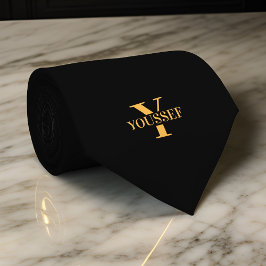 ブラック金ゴールドミニマルモノグラムのリスト ネクタイ