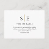 ブラック金ゴールドミニマル結婚主義モノグラム詳細 エンクロージャーカード (正面)