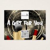 ブラック金ゴールドメイクアップアーティストロゴQR 100点 (正面)