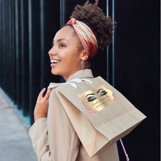 ブラック金ゴールドメイクアップグリッターのラッシュパッケージ 長方形シール