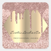 ブラック金ゴールドメイクアップグリッターまばゆみクリーナードリップ スクエアシール (正面)