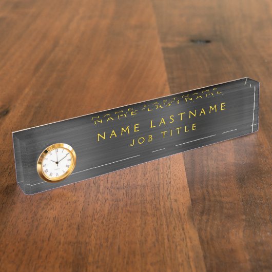 ブラック金ゴールドメタリック企業のカスタムプロフェッショナル デスクネームプレート (側面)