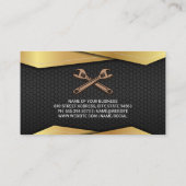 ブラック金ゴールドメタル | スポーツカーレンチロゴ 名刺 (裏面)