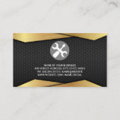 ブラック金ゴールドメタル |レンチ車のロゴ名刺 名刺 (裏面)