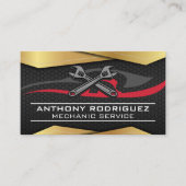 ブラック金ゴールドメタル |レンチ車のロゴ名刺 名刺 (正面)