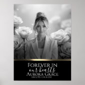 ブラック金ゴールドメモリアルポスターグレイスケール ポスター (正面)