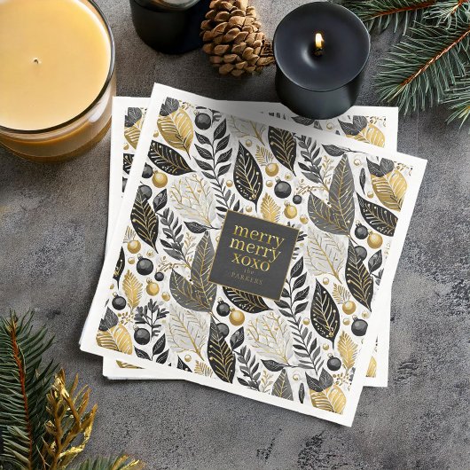 ブラック金ゴールドメリークリスマスパターン#21 ID1009