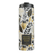 ブラック金ゴールドメリークリスマスパターン#21 ID1009 タンブラー (正面)