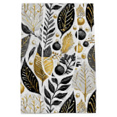 ブラック金ゴールドメリークリスマスパターン#21 ID1009 ミディアムペーパーバッグ (裏面)