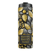 ブラック金ゴールドメリークリスマスパターン#22 ID1009 タンブラー (正面)