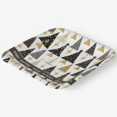 ブラック金ゴールドメリークリスマスパターン#25 ID1009 ペーパープレート (傾斜あり)