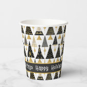 ブラック金ゴールドメリークリスマスパターン#25 ID1009 紙コップ (裏面)